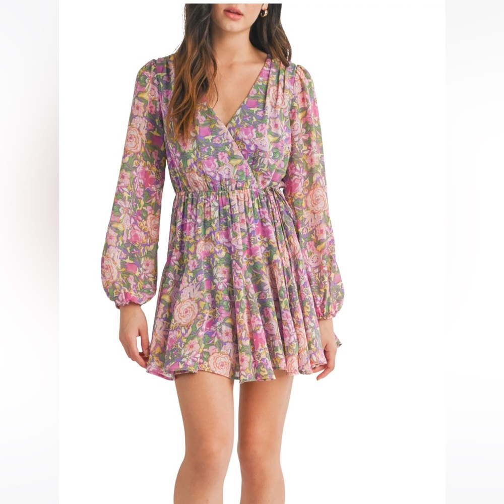 LUSH FLORAL MINI DRESS
